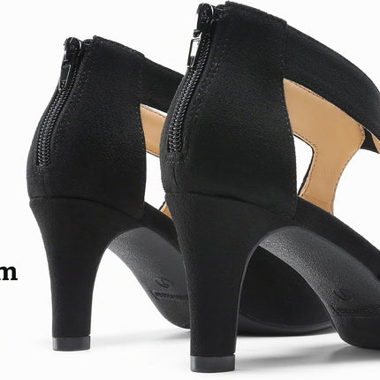 DREAM PAIRS Women's Closed Kitten Heels Pumps | Pointed toe elegant party dress bridal shoes for women