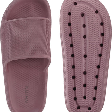 WHITIN Women's Slippers, Soft Bath Sandals with Thick Sole | Lightweight bathing slippers, non-slip quick-drying bathing shoes, summer cloud shoes