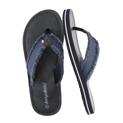 AX BOXING Flip Flops Men's Toe Separator Non-Slip Leather Flip Flops Sandals Beach Pool 41-46 EU