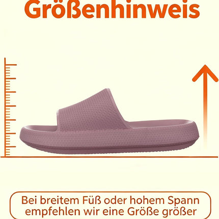 WHITIN Women's Slippers, Soft Bath Sandals with Thick Sole | Lightweight bathing slippers, non-slip quick-drying bathing shoes, summer cloud shoes