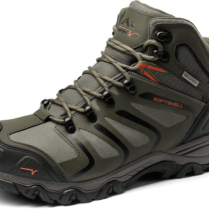 NORTIV 8 Men's Outdoor Shoes, Hiking Boots, Trekking & Hiking Shoes, Waterproof, Mid Climbing Shoes, Mountaineering, Climbing, Hiking | Non-slip durable ankle high waterproof removable shock absorbing padded insoles lightweight outdoor shoes