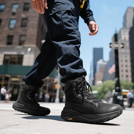 NORTIV 8 Mens Military Tactical Wide Toe Box | Non-slip military boots barefoot hiking shoes with low side zip motorcycle combat boots work shoes