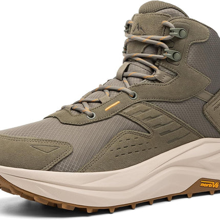 NORTIV 8 Mens Wide Toe Box Hiking Shoes | Low waste design, waterproof, durable workmanship, comfortable and non-slip men's boots for outdoor trekking, camping
