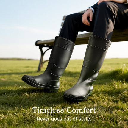 Bruno Marc Wellies Men's Half Height Work Shoes Waterproof Rain Boots for Gardening Dog Walks Car Washing