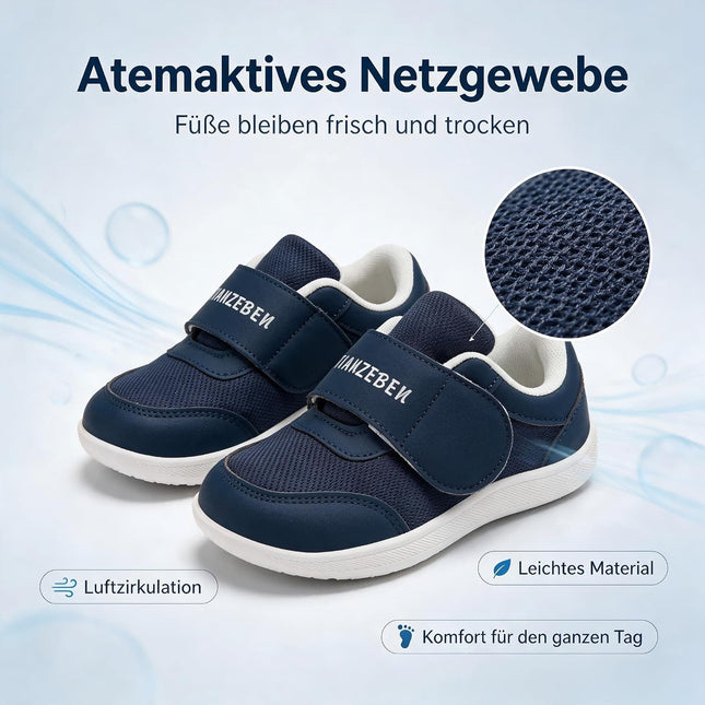 Unisex Kinder Outdoor Walking Turnschuhe Barfussschuhe Breiter Zehenraum Leichte Rutschsicher Sneaker Komfortabel Minimalistische für Jungen Mädchen Kleinkind Blau 22