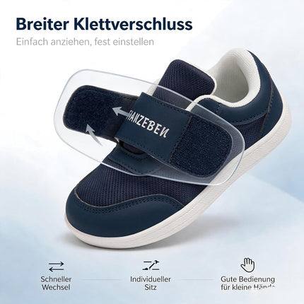 Unisex Kinder Outdoor Walking Turnschuhe Barfussschuhe Breiter Zehenraum Leichte Rutschsicher Sneaker Komfortabel Minimalistische für Jungen Mädchen Kleinkind Blau 25