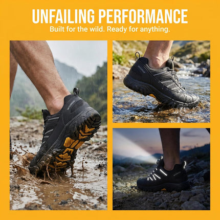 AX BOXING Hiking Shoes Men's Waterproof Trekking Shoes Low Outdoor Shoes Toe Cap for Trekking Hiking Camping 41-46 EU