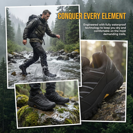 AX BOXING Hiking Shoes Men's Waterproof Trekking Shoes Low Outdoor Shoes Toe Cap for Trekking Hiking Camping 41-46 EU