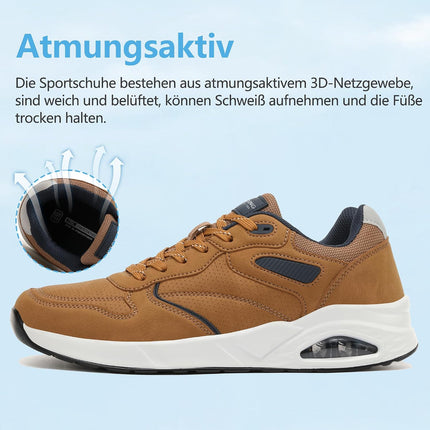 AX BOXING Men's Trainers, Running Shoes with Air Cushion, Sports Shoes, Lightweight Jogging Shoes, Walking Shoes, Size 41-46 EU (Brown, 43 EU)