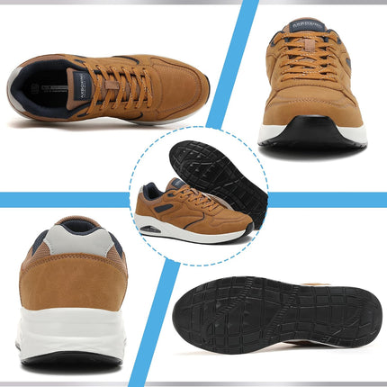 AX BOXING Men's Trainers, Running Shoes with Air Cushion, Sports Shoes, Lightweight Jogging Shoes, Walking Shoes, Size 41-46 EU (Brown, 44 EU)