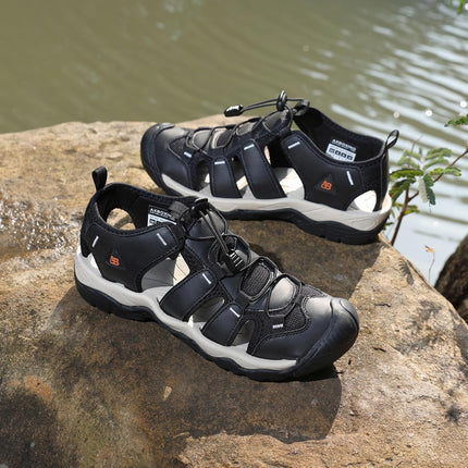 AX BOXING Sandals Men's Summer Velcro Trekking Sandals Breathable Sports Sandals Beach Sports Outdoor Sandals Non-Slip Hiking Sandals Size 41-45 EU