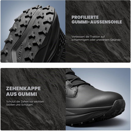 NORTIV 8 Mens Military Tactical Wide Toe Box | Non-slip military boots barefoot hiking shoes with low side zip motorcycle combat boots work shoes