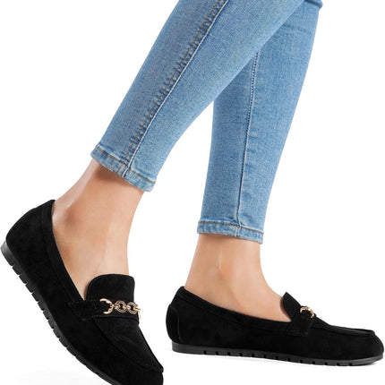 DREAM PAIRS Women's Loafer Comfortable Flat Shoes | Comfortable sole, arch support, non-slip textured sole, easy to put on, ideal for driving, chic metal details