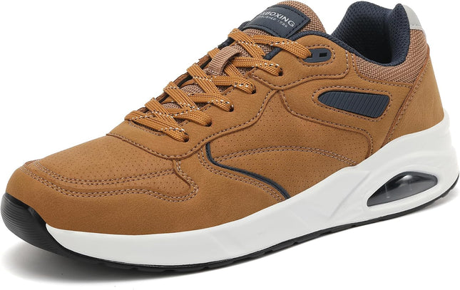 AX BOXING Men's Trainers, Running Shoes with Air Cushion, Sports Shoes, Lightweight Jogging Shoes, Walking Shoes, Size 41-46 EU (Brown, 43 EU)