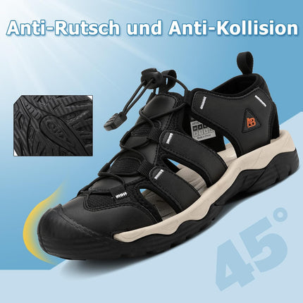 AX BOXING Sandals Men's Summer Velcro Trekking Sandals Breathable Sports Sandals Beach Sports Outdoor Sandals Non-Slip Hiking Sandals Size 41-45 EU