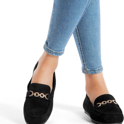 DREAM PAIRS Women's Loafer Comfortable Flat Shoes | Comfortable sole, arch support, non-slip textured sole, easy to put on, ideal for driving, chic metal details
