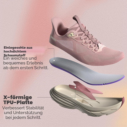 ALLSWIFIT Women's Lightweight Trainers | Slip-on, hands-free, cushioning, running, tennis, non-slip, comfortable, fitness, training, breathable, shock absorption