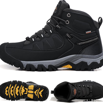 AX BOXING Men’s Winter Shoes, Lined Winter Boots, Warm Hiking Shoes, Outdoor Winter Boots, Non-Slip Hiking Boots, Snow Boots, Trekking Shoes, EU 41–46, Light black
