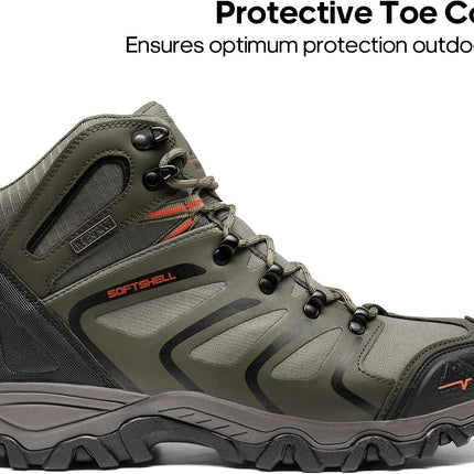 NORTIV 8 Men's Outdoor Shoes, Hiking Boots, Trekking & Hiking Shoes, Waterproof, Mid Climbing Shoes, Mountaineering, Climbing, Hiking | Non-slip durable ankle high waterproof removable shock absorbing padded insoles lightweight outdoor shoes
