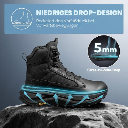 NORTIV 8 Mens Military Tactical Wide Toe Box | Non-slip military boots barefoot hiking shoes with low side zip motorcycle combat boots work shoes