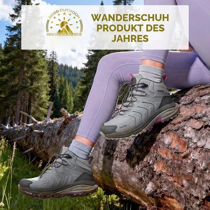 NORTIV 8 Women's Hiking Boots | 4-IN-1 Rebound Tech Leicht Wasserdicht Outdoor Trekking Rutschfest Bequem Knöchel Atmungsaktiv Boot für Camping Reisen