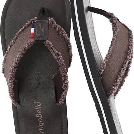 AX BOXING Flip Flops Men's Toe Separator Non-Slip Leather Flip Flops Sandals Beach Pool 41-46 EU
