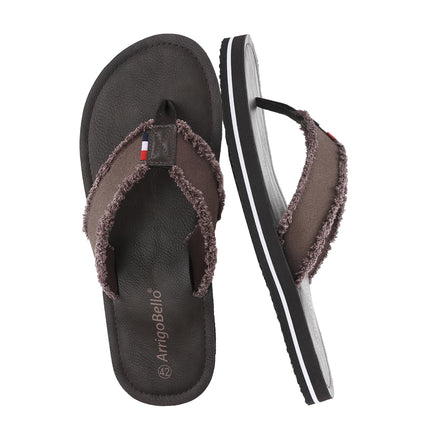 AX BOXING Flip Flops Men's Toe Separator Non-Slip Leather Flip Flops Sandals Beach Pool 41-46 EU