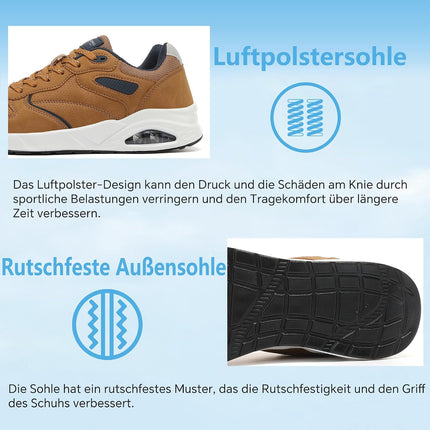 AX BOXING Men's Trainers, Running Shoes with Air Cushion, Sports Shoes, Lightweight Jogging Shoes, Walking Shoes, Size 41-46 EU (Brown, 44 EU)