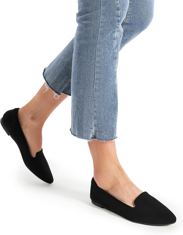 DREAM PAIRS Ballerinas Women's Pointed Flat Shoes | Elegant and fashionable style, faux leather or faux suede, pointed tapered, soft lining, non-slip, ideal for the office