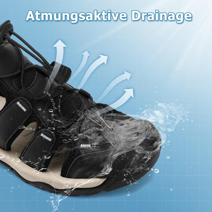 AX BOXING Sandals Men's Summer Velcro Trekking Sandals Breathable Sports Sandals Beach Sports Outdoor Sandals Non-Slip Hiking Sandals Size 41-45 EU