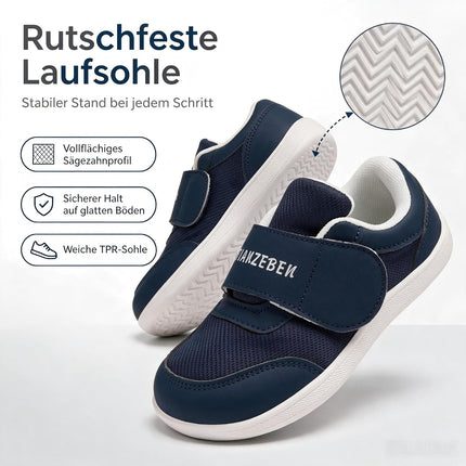 Unisex Kinder Outdoor Walking Turnschuhe Barfussschuhe Breiter Zehenraum Leichte Rutschsicher Sneaker Komfortabel Minimalistische für Jungen Mädchen Kleinkind Blau 22