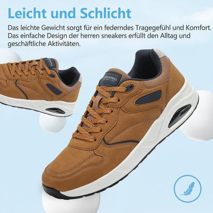 AX BOXING Men's Trainers, Running Shoes with Air Cushion, Sports Shoes, Lightweight Jogging Shoes, Walking Shoes, Size 41-46 EU (Brown, 43 EU)