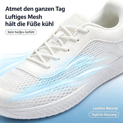 Minimalist Breite Barfußschuhe Zehenbox Zero-Drop Sohle Atmungsaktiv Barfuss Schuhe für Herren Weiß 44