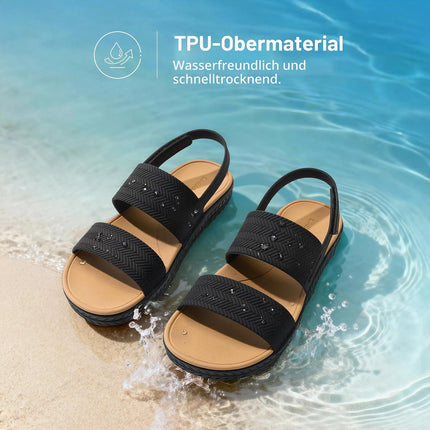 DREAM PAIRS Women's Water Sandals Comfortable Flat Beach Platform Elegant Summer Walking Shoes