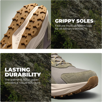 NORTIV 8 Mens Wide Toe Box Hiking Shoes | Low waste design, waterproof, durable workmanship, comfortable and non-slip men's boots for outdoor trekking, camping